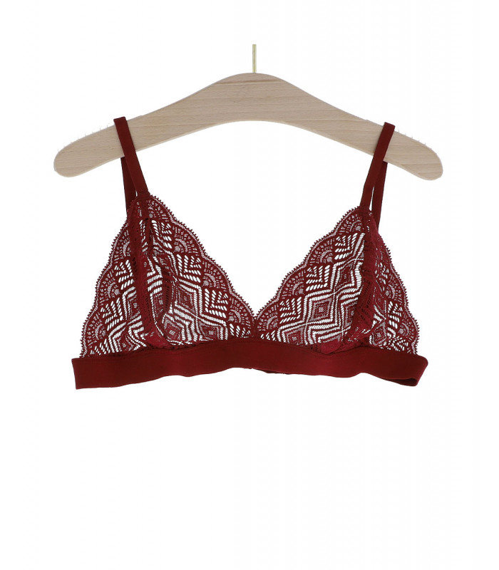 Olly lingerie - Dawa - Soutien gorge triangle grenat