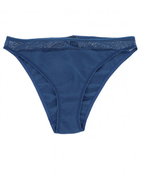 Olly lingerie -Savannah - Culotte en coton bleu