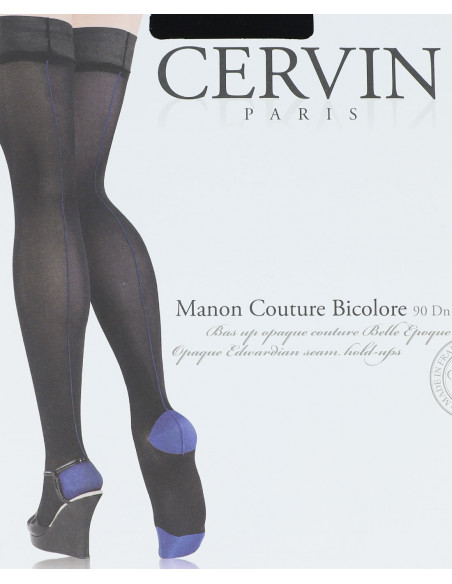 Cervin - Manon Couture Bicolore - Bas avec liseré 90 deniers