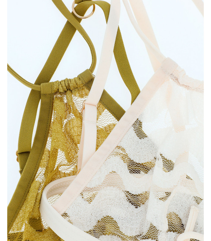 Icone lingerie -Rosa  - Triangle brodé