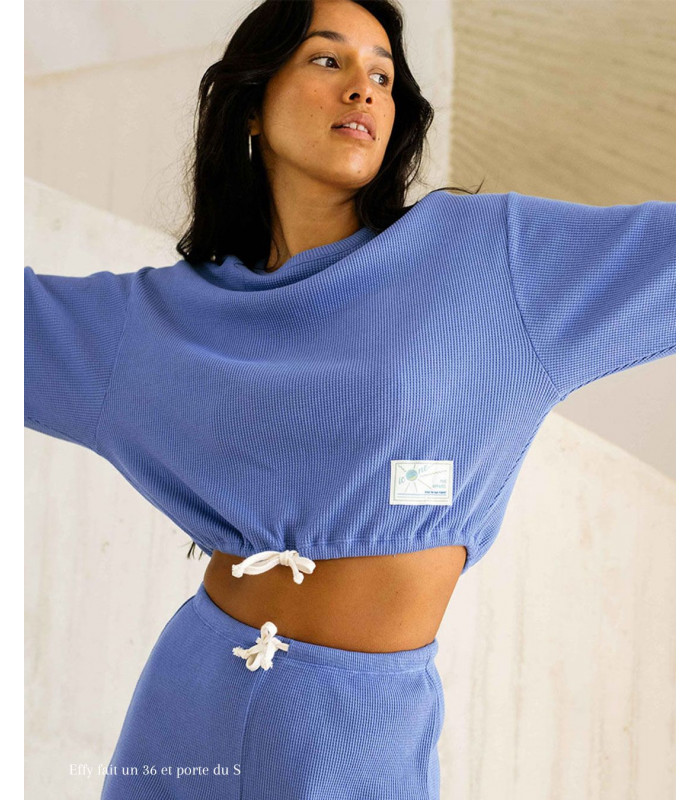 Icone lingerie -1987- Sweat bleu en coton bio