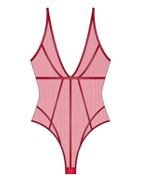 Body decolleté plongeant en tulle transparent - Scandale éco-lingerie