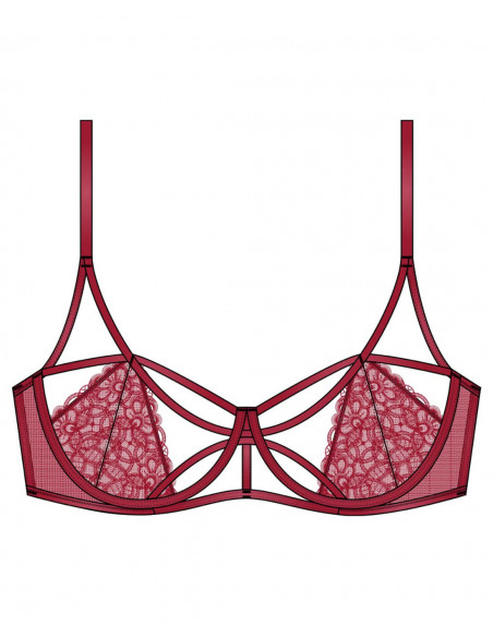 Soutien-gorge bandeau à armatures en guipure - Scandale éco-lingerie