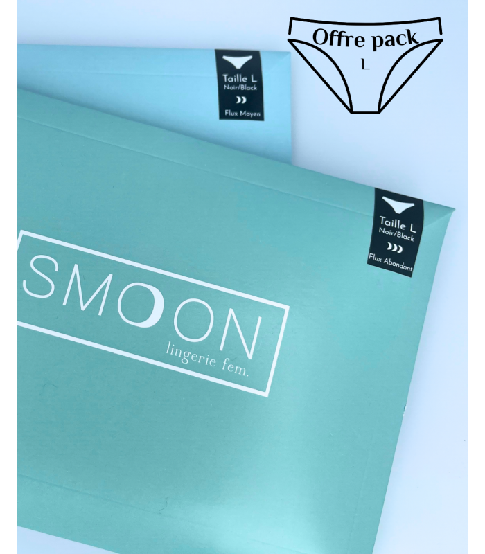 Pack de 2 culottes menstruelles Taille L - Smoon lingerie