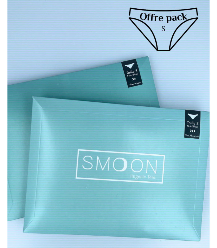 Pack de 2 culottes menstruelles Taille S - Smoon lingerie